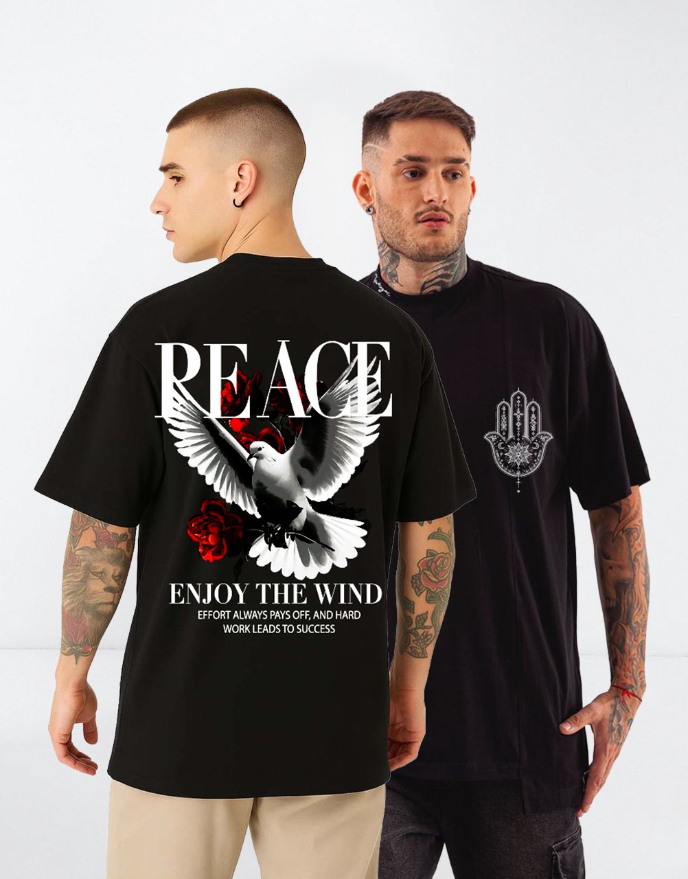 T-shirt Streetwear " Peace " Oversize - Image 1 of 5