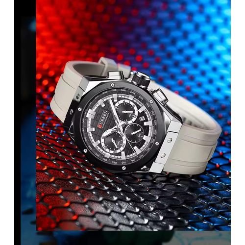 Montre-bracelet Étanche Chronographe Date - Montre Militaire Haut Silicone - Image 1 of 2