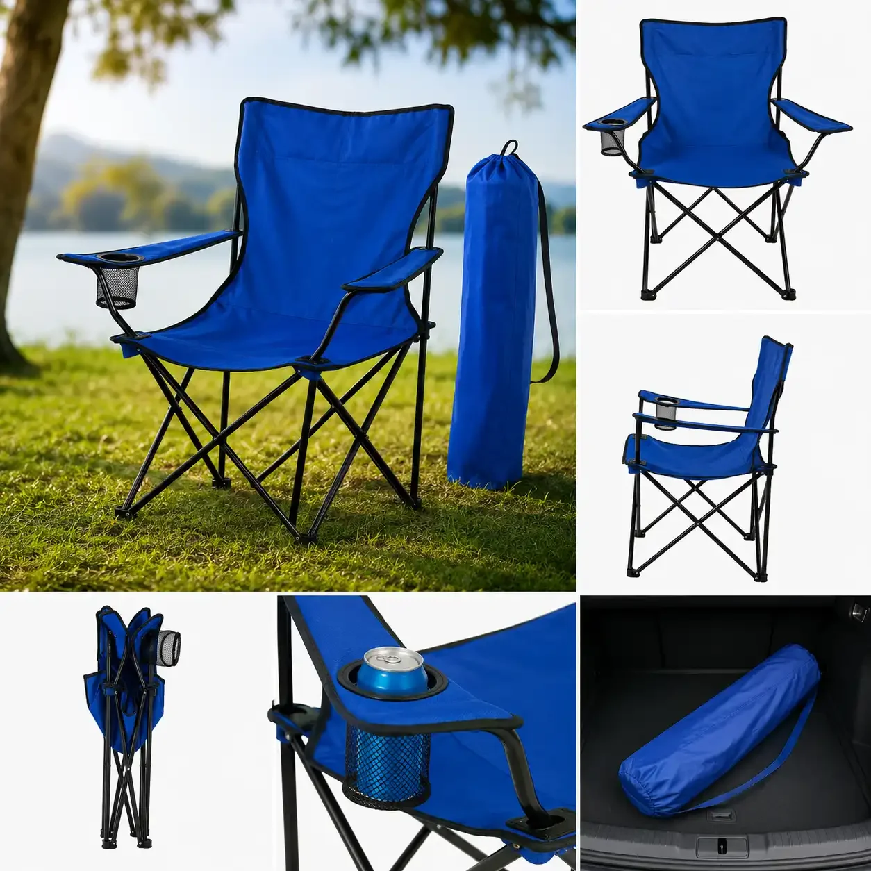 Fauteuil De Camping Pliable Premium Avec Porte-gobelet Et Sac De Transport - Image 1 of 2