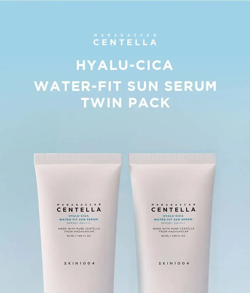 Skin1004 Madagascar Centella Hyalu - Cica Water - Fit Sun Serum - 2x50ml (twin Pack) - Image 1 of 4