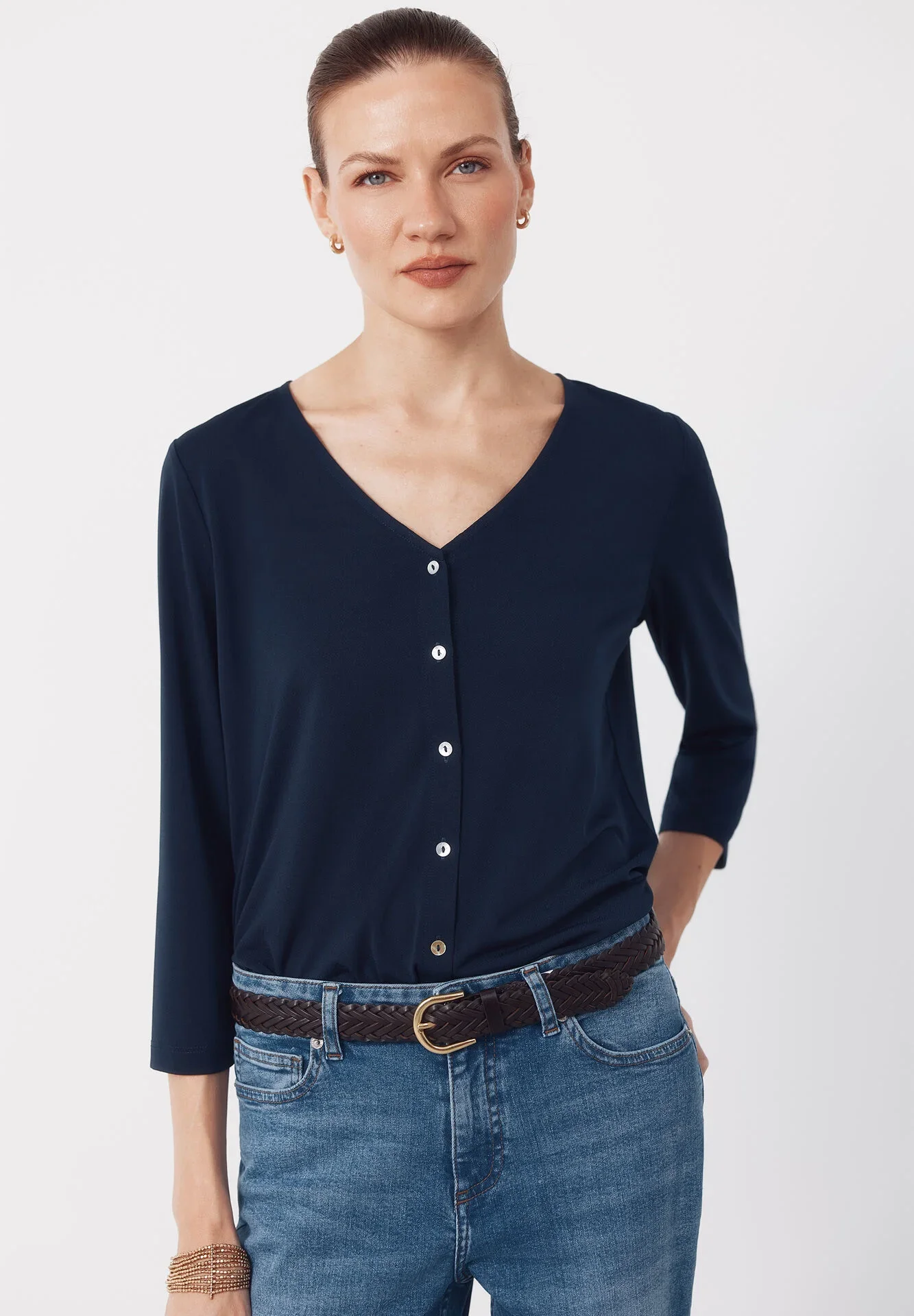 Top Boutonné Col V - Image 1 of 4