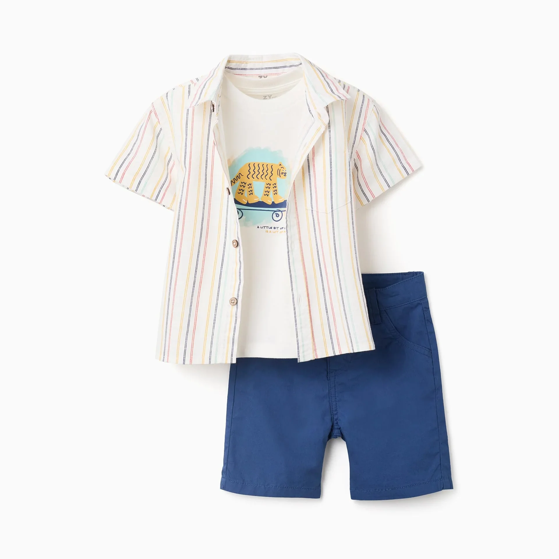 3-piece Short Sleeve Cotton Set For Baby Boys - Image 1 of 3