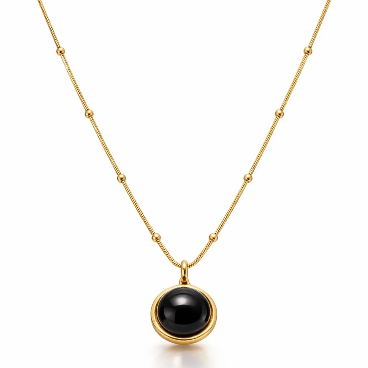 Collier Moonstone Pierre Noir - Image 1 of 1