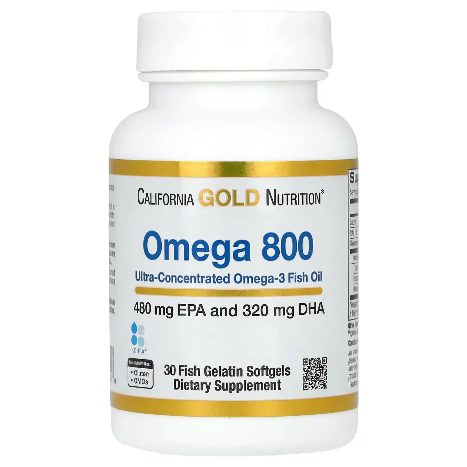 Omega 800 Huile De Poisson De Qualité Pharmaceutique - 80 % Epa/dha - Forme Triglycéride - 1000 Mg  - Image 1 of 4