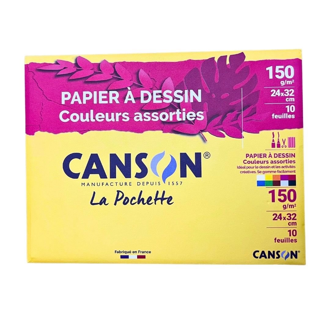 Pochette Dessin Canson 10 Couleurs 150g 24 × 32 Cm - Image 1 of 1