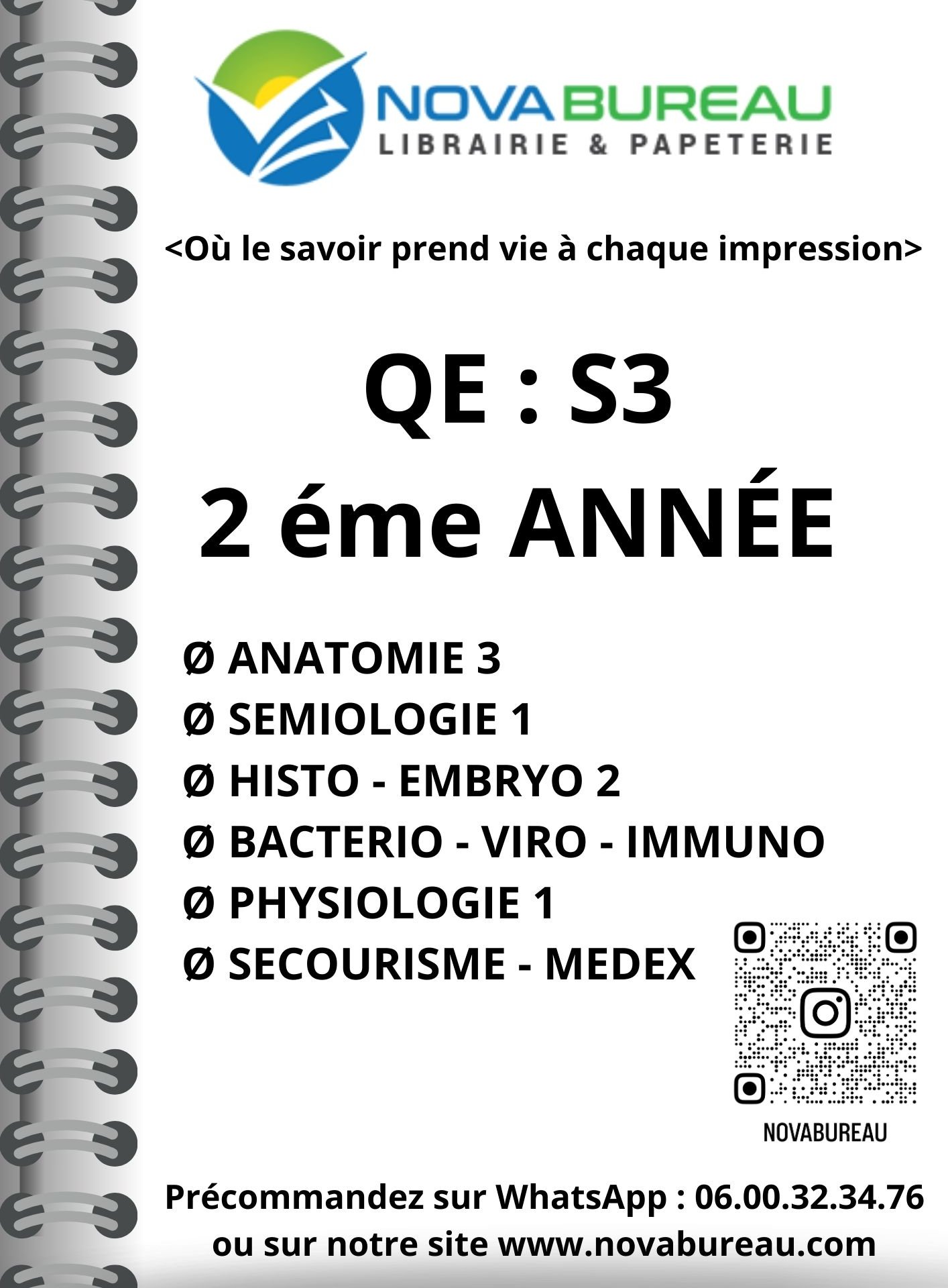 Qe S3 Médecine Générale FMPM Une Spirale - Image 1 of 1