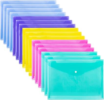 Chemise Enveloppe Plastique À Bouton- Couleurs aléatoire - Image 1 of 1