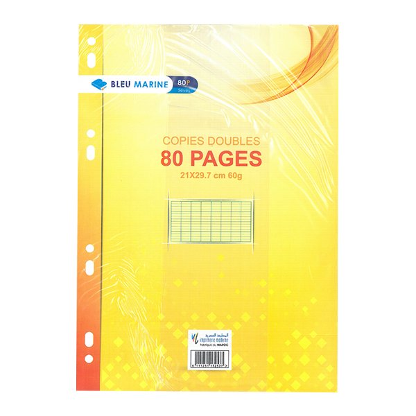 Recharges Doubles 80p Grands Carreaux 60g Grand Format A4 Jaune - Image 1 of 1