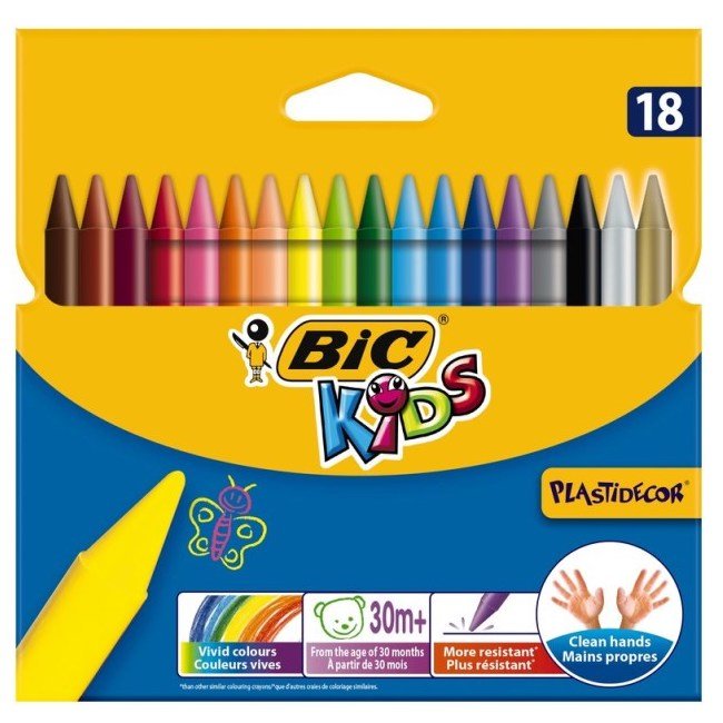 Crayons À Cire De 18 Couleurs Kids Plastidécor - Image 1 of 1