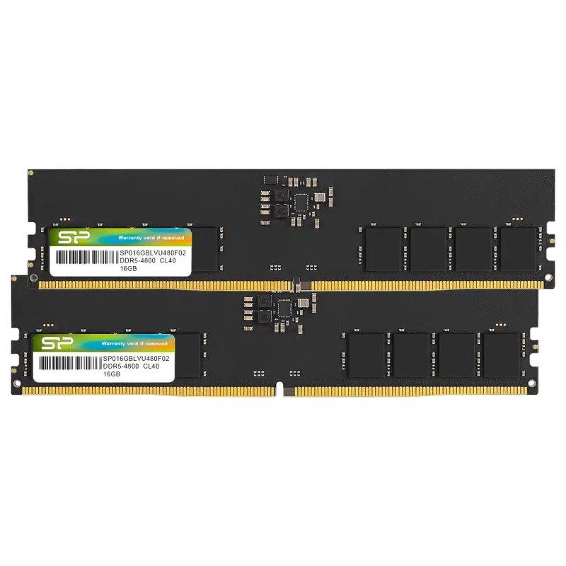 Kit Mémoire Ram Silicon Power 32 Go (2x16 Go) Ddr5 4800 Mhz Cl40 Udimm -  (sp032gblvu480f22) - Image 1 of 4