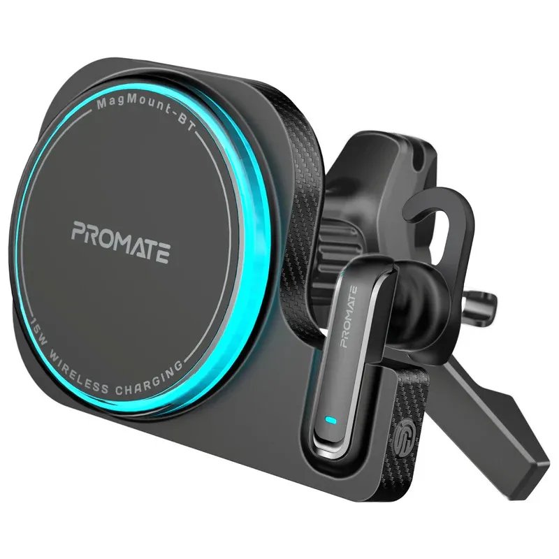 Chargeur Voiture Magmount-bt Promate – Support Magsafe 15w + Écouteur Bluetooth Enc - Image 1 of 4