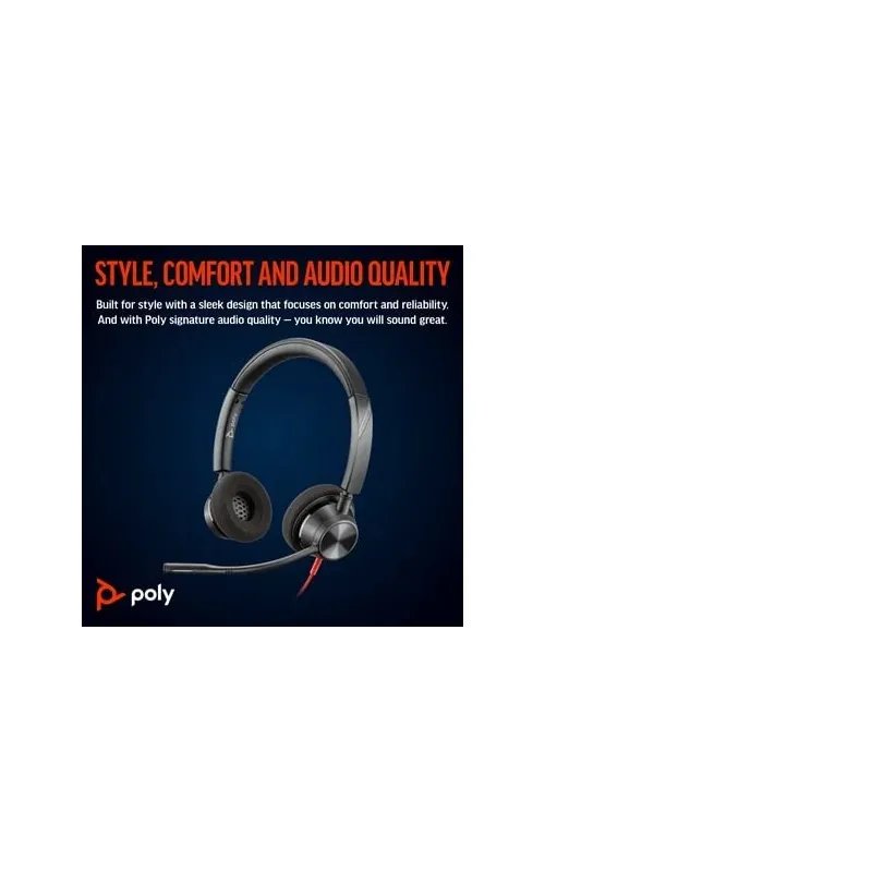 Blackwire 3320 Stereo Usb-c Headset +usb-c/a Adapter Avec Fil Arceau - Noir - Image 1 of 4