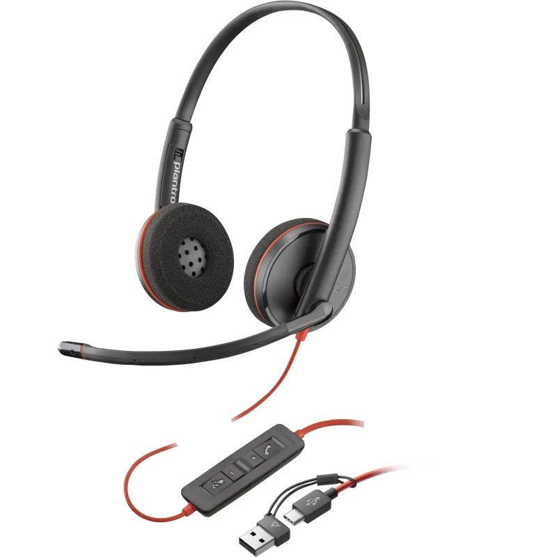 Micro-casque Blackwire 3220 Stéréo Usb-c + Adaptateur Usb-c/a - (8x228aa) - Image 1 of 4