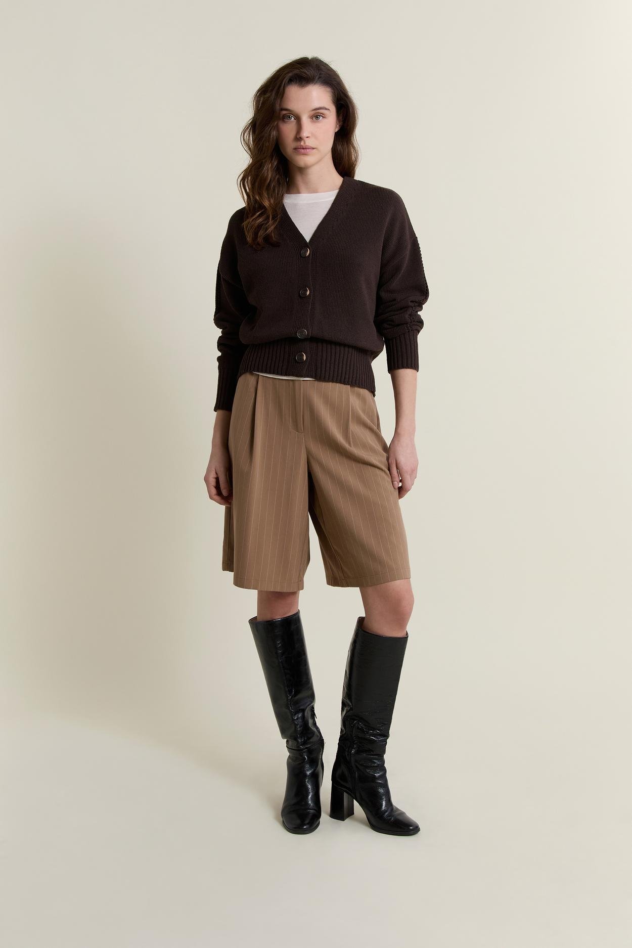 Cardigan Col V Avec Coton - Image 1 of 4