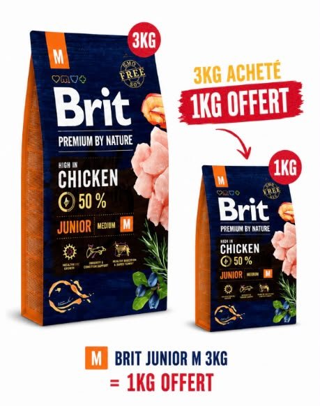 Premium By Nature Junior Medium +1kg Offert - Image 1 of 1