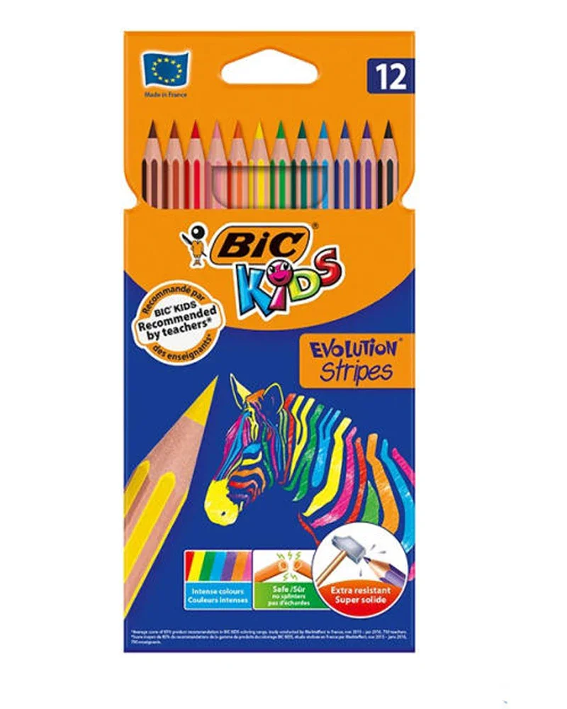 Crayons De Couleur Kids Evolution Stripes - Boîte De 12 - Image 1 of 1