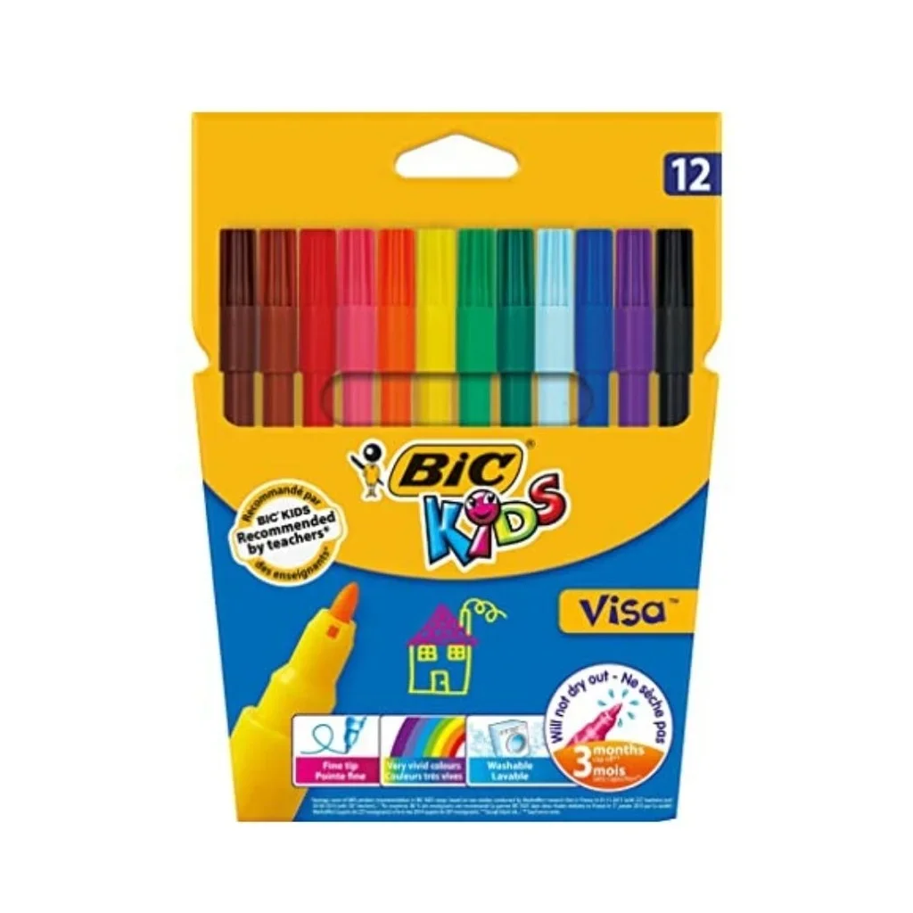 Feutres Bic Kids Visa - Lot De 12 - Image 1 of 1