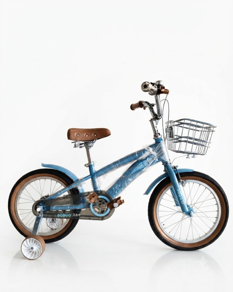 Vélo Enfant Bdduo Roues Stabilisatrices, Panier Avant, Hauteur Ajustable - Image 1 of 2