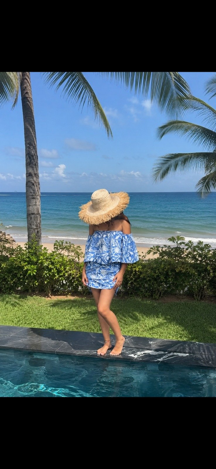 Mykonos Ensemble Chemise Haut A Volants & Pareo Motifs Mediterranee - Image 1 of 1