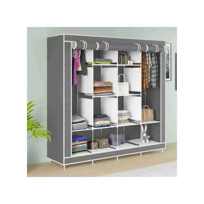 Armoire Chambre Rangement Penderie De Vêtement En Tissu - Image 1 of 4