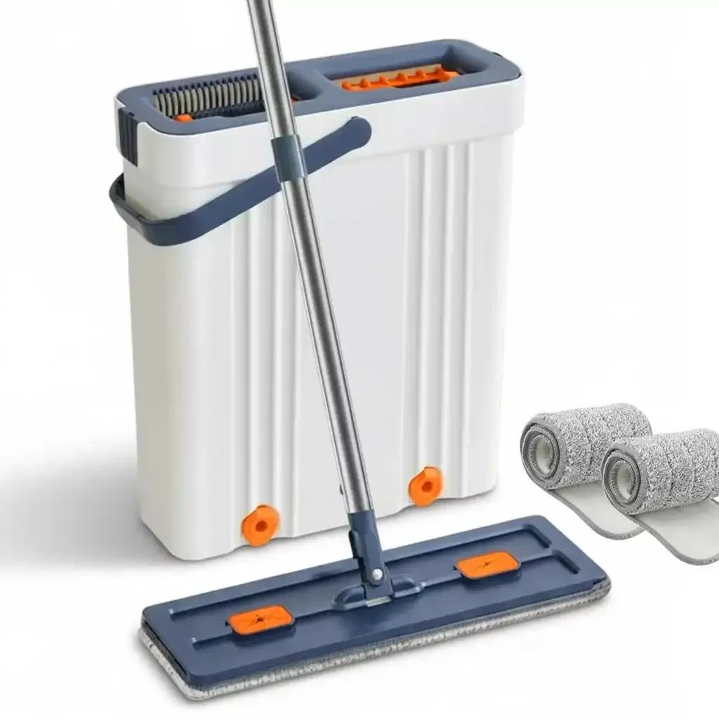 Balai‐serpillère Avec Seau Essoreur + 7 Serpillères — Kit Lavage Complet - Image 1 of 2