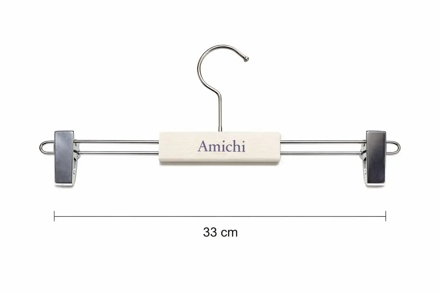 Lot De 3 Cintre En Bois À Pinces Avec Barre Idéal Pour Pantalon/jupe/manteau - Image 1 of 4
