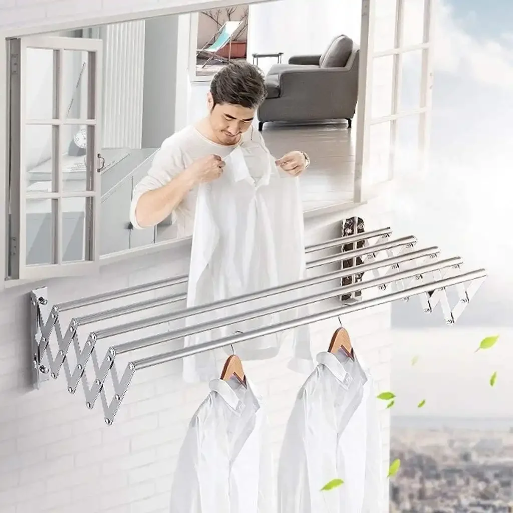 Sèche-linge Étendoir Extensible Murale En Aluminium 60 Cm*70 Cm - Image 1 of 4