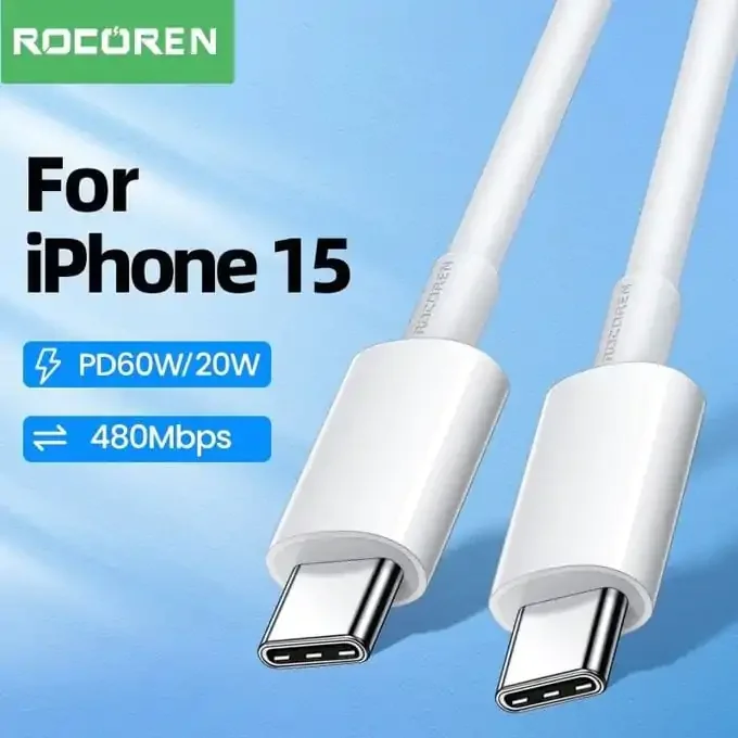 Câble Usb-c 60w 1m Charge Rapide Pd Pour Iphone 15 16 17 - Image 1 of 4