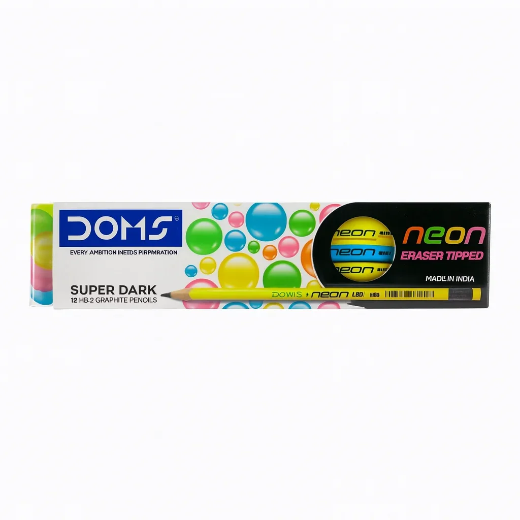 Neon Crayon Noir Rond Pack 12 Pcs + Taille Crayon Offert  - Image 1 of 1