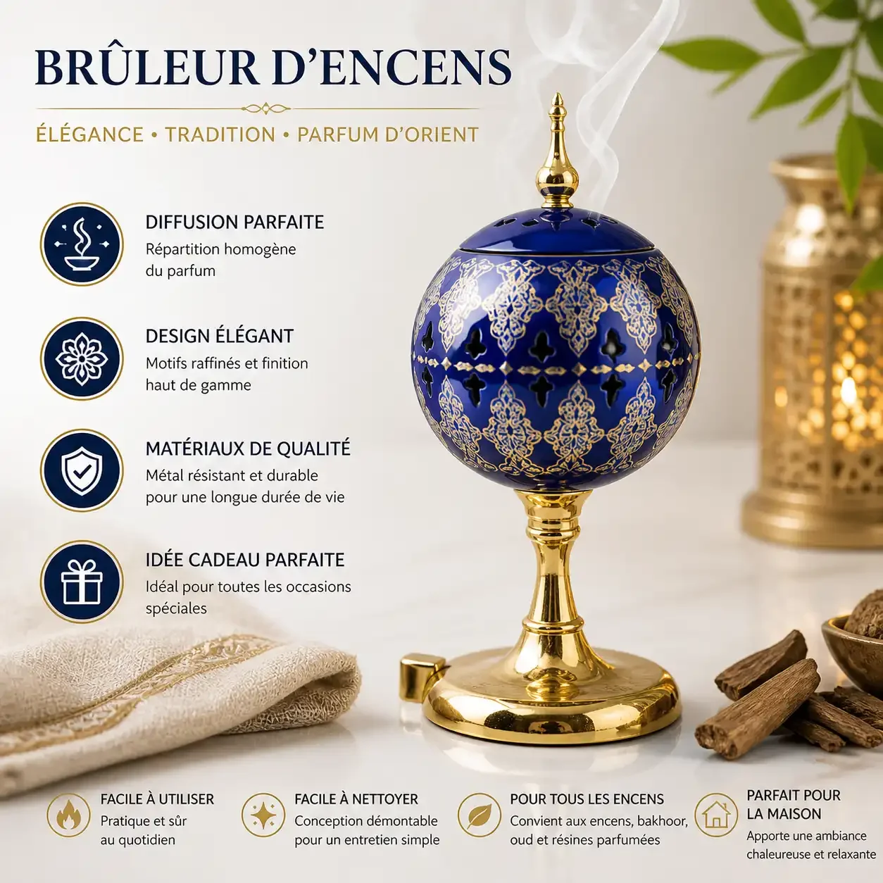Brûleur D’encens Oriental - Élégance & Tradition - Image 1 of 1