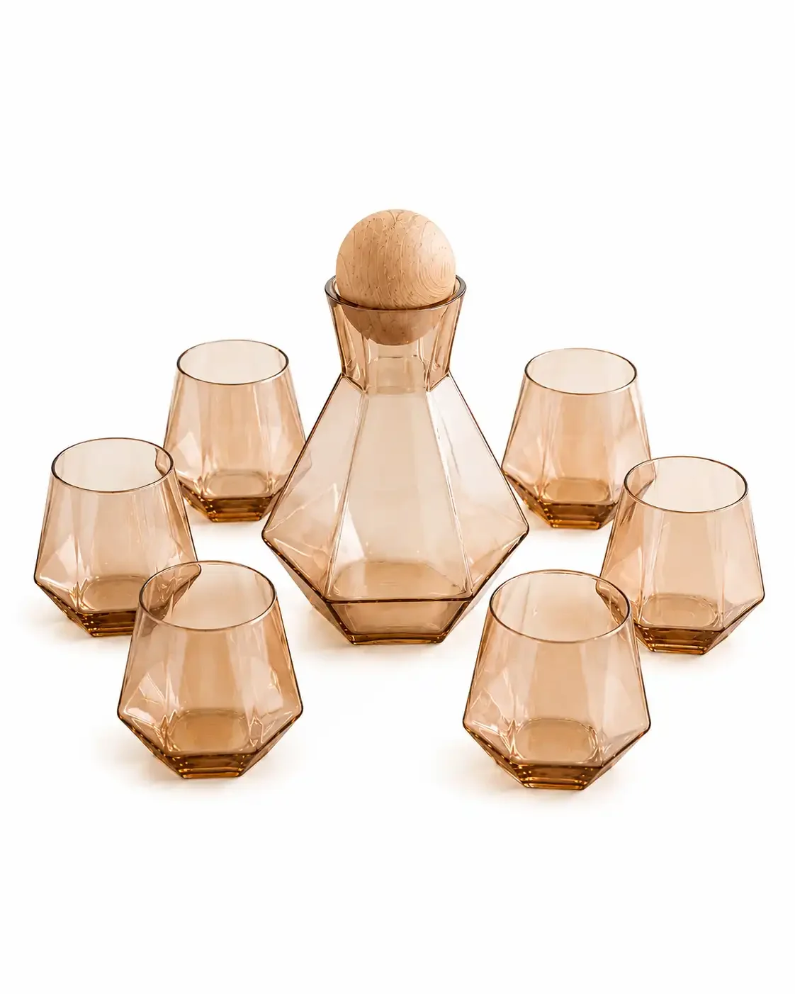 Service À Boisson En Verre (7 Pièces) – 1.2 L - Bronze - Image 1 of 2