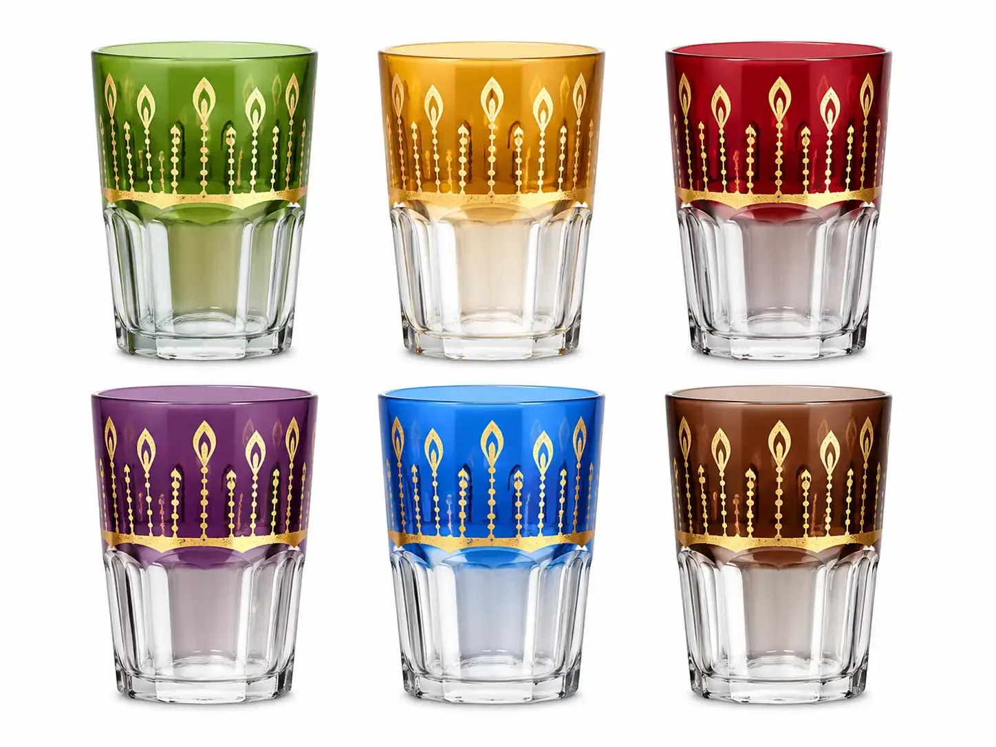 Verres À Thé Marocains Colorés – 6 Verres - Image 1 of 1