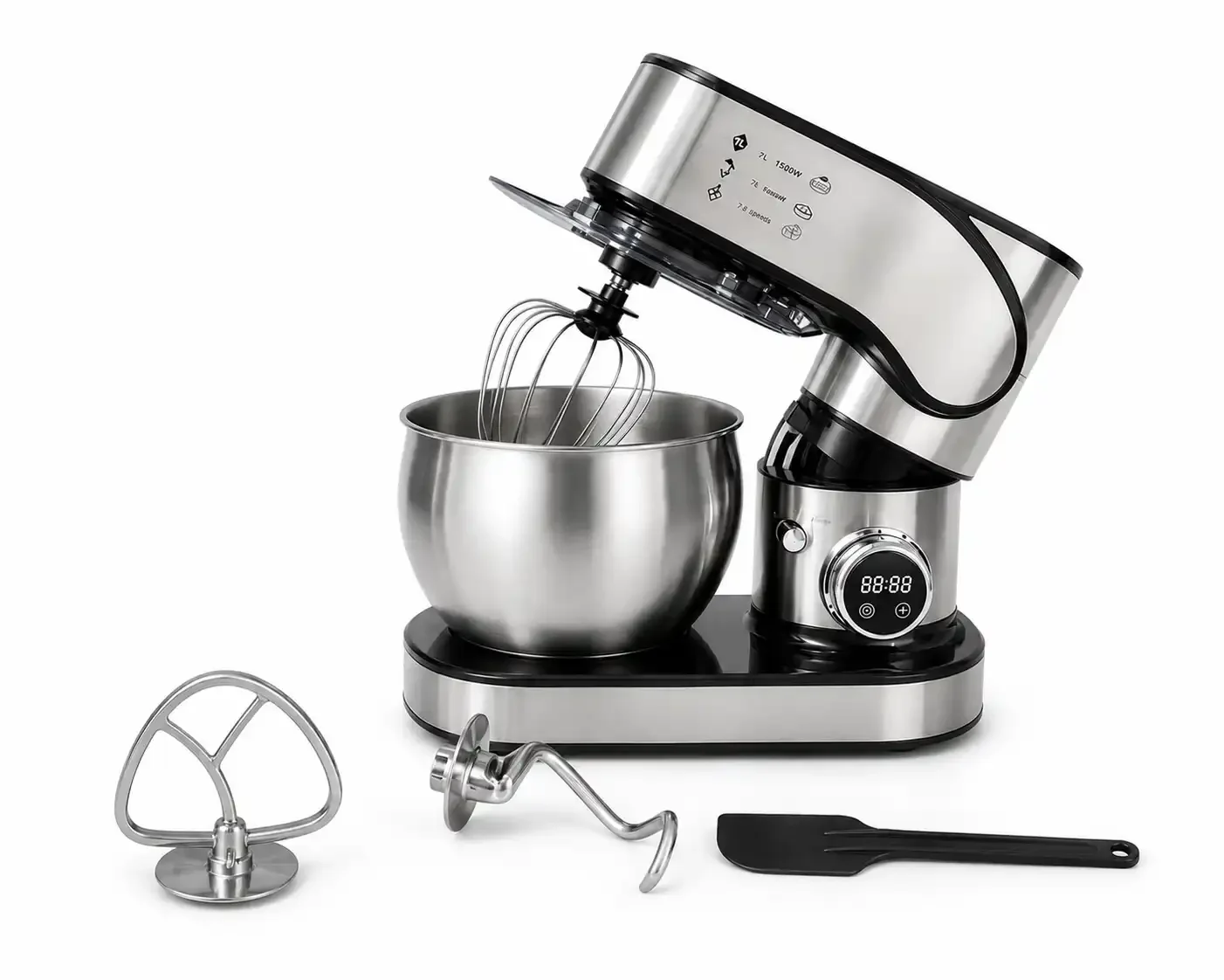 Robot Pâtissier Multifonction Afos – 1500 W – Bol Inox 7 L – 12 Vitesses - Image 1 of 2