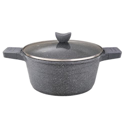 Faitout En Aluminium 32 Cm Couvercle En Verre Et Revêtement Granit Antiadhésif - Jsh-9635/32 - Image 1 of 2
