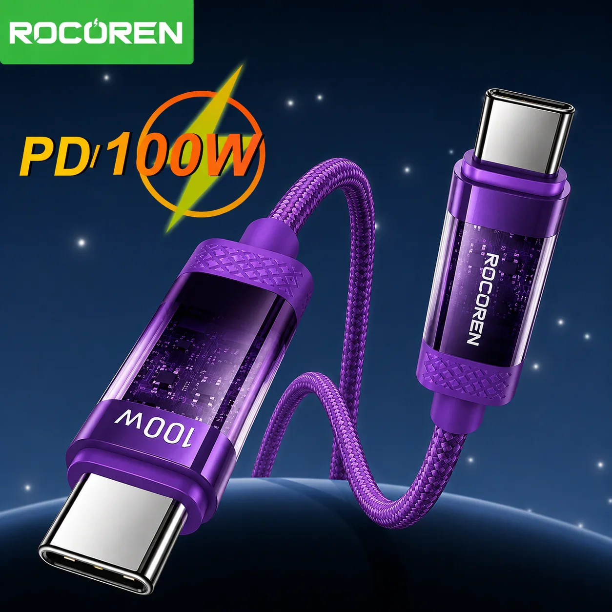 Câble Usb-c 100w 2m Usb-c Vers Usb-c Pd 3.1 Charge Rapide 5a - Image 1 of 1