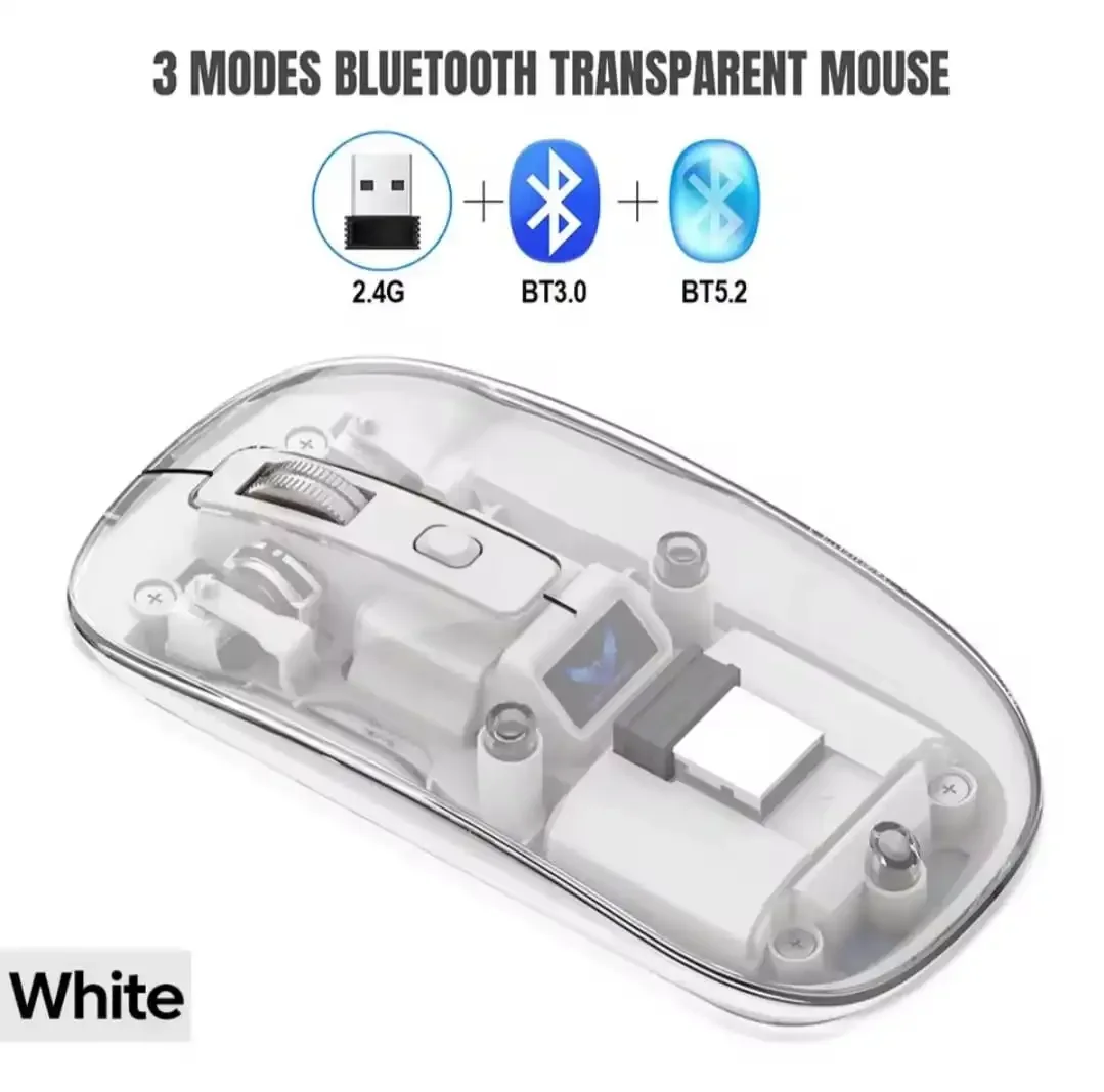 Souris Sans Fil Transparente 2.4g Pour Ordinateur Portable Souris Bluetooth Pour Tablette Ipad - Image 1 of 3