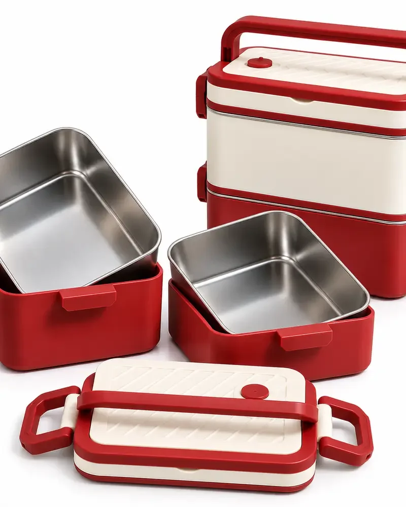 Lunch Box Isotherme 2 Compartiments En Acier Inoxydable – Grande Capacité - Image 1 of 1