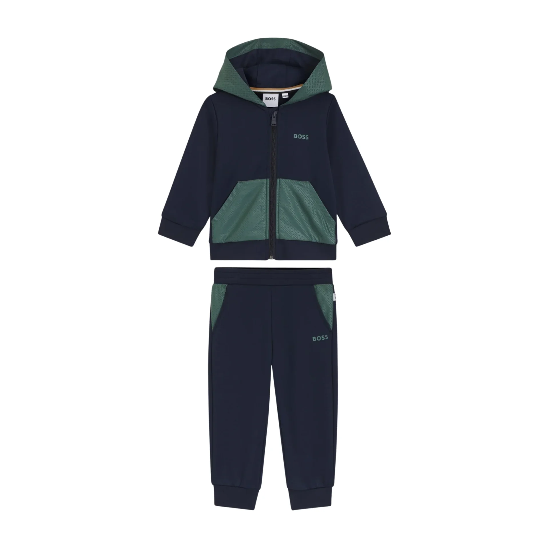 Ensemble Survêtement Boss Bébé Garçon Bleu Et Vert - Image 1 of 4