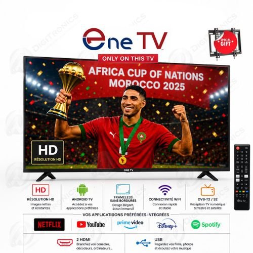 32 Hd Smart Android Tv Frameless Connectivité Wifi, 2 Hdmi, Dvb-t2/s2, Youtube + Support Gratuit - Image 1 of 1