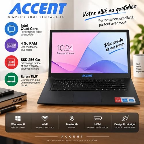 Pc Portable Écran 15,6 Intel Celeron 4 Go Ram Ssd 256 Go Wi-fi, Bluetooth Et Freedos, W2005 - Image 1 of 1
