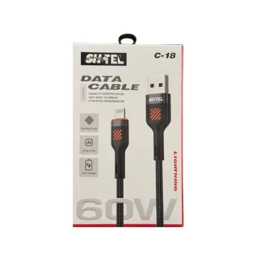 Câble Lightning C-18 Charge Rapide 60w, Intelligent Tressé (1m) - Image 1 of 1