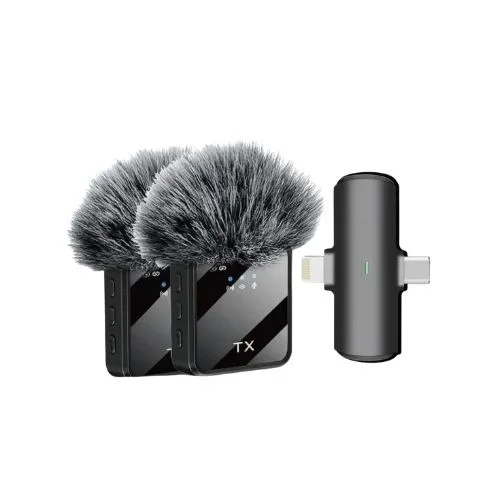 Microphone Sans Fil F15-2 Double Émetteur Avec Récepteur Lightning (idéal Iphone Ipad) - Image 1 of 1