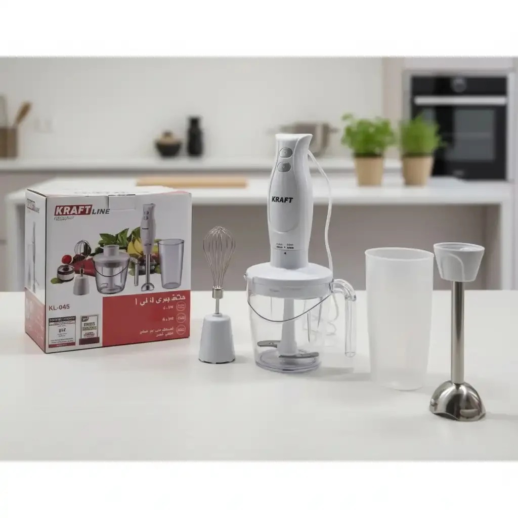 Mixeur Plongeant 4 En 1 En Inox – 2 Vitesses & Mixage Rapide - Image 1 of 3
