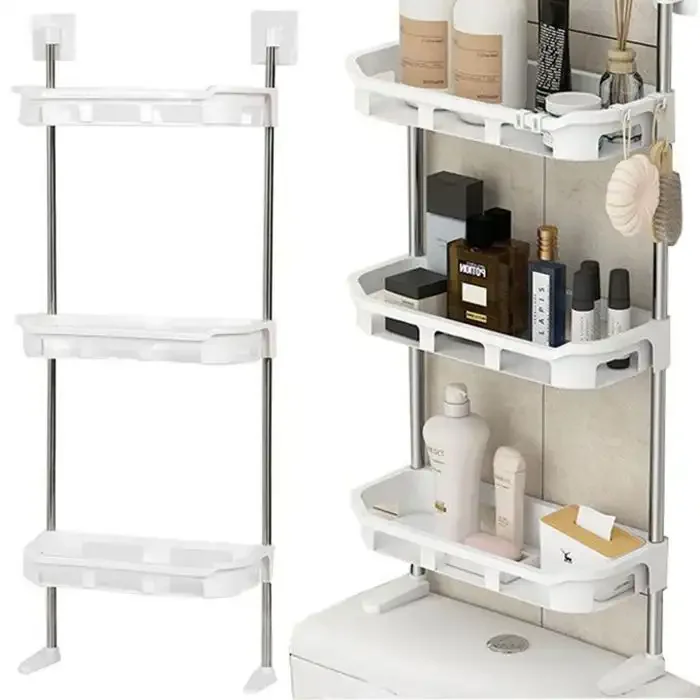Étagère De Rangement 3 Niveaux Pour Salle De Bain - Au-dessus Des Toilettes - Image 1 of 4