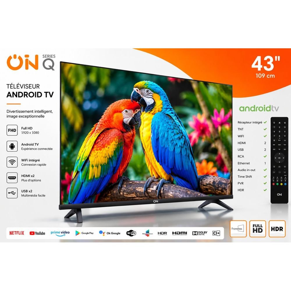 Smart Tv 43 Android Fhd Récepteur Intégré Et Tnt - Image 1 of 1