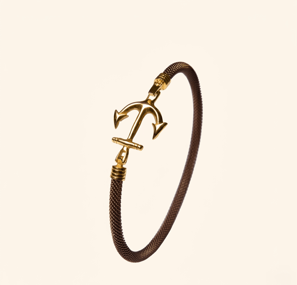 Bracelet Ancre Homme Or Jaune 18 Carats Bracelet Luxe Marin - Image 1 of 3
