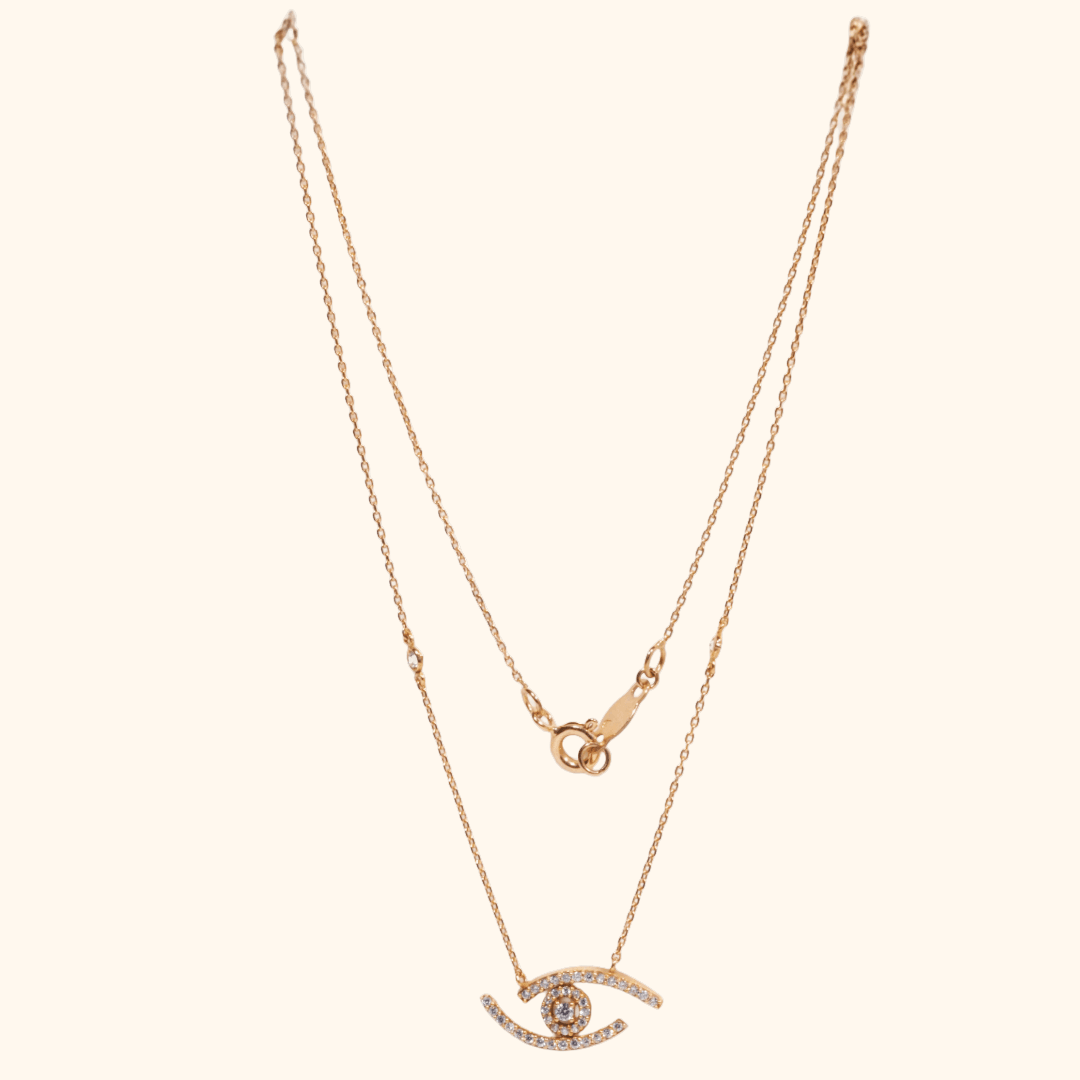 Collier Œil Élégance En Or Rose 18 Carats Avec Diamilite - Image 1 of 3