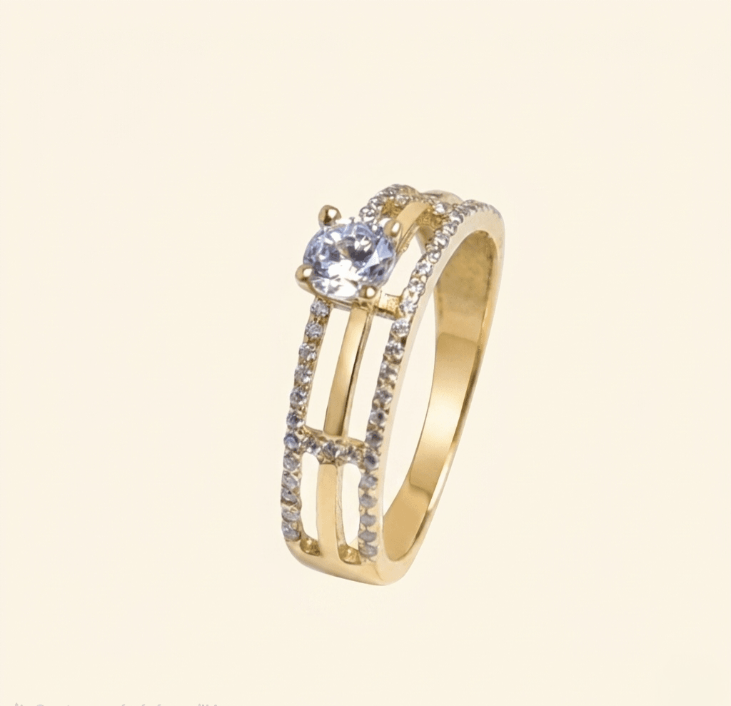 Bague Solitaire Or Jaune 18 Carats Zirconium Premium - Image 1 of 3
