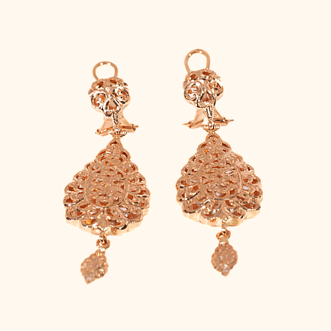 Boucles D’oreilles Arabesques Élégance En Or Rose 18 Carats - Image 1 of 2