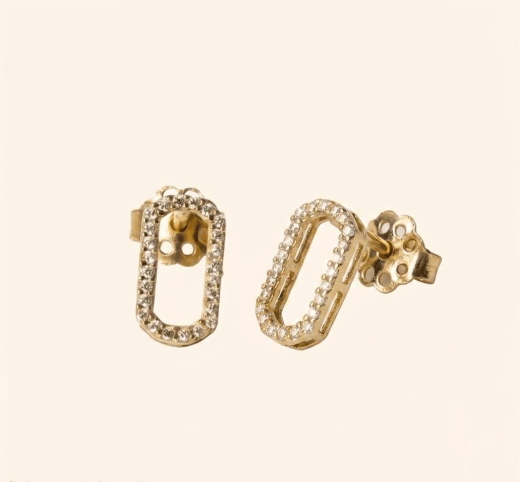 Boucle D'oreille Octavia Pavée En Or Jaune 18 Carats - Image 1 of 3